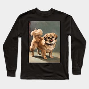 Ancient Breed, Timeless Charm: Pekingese Wall Art Long Sleeve T-Shirt